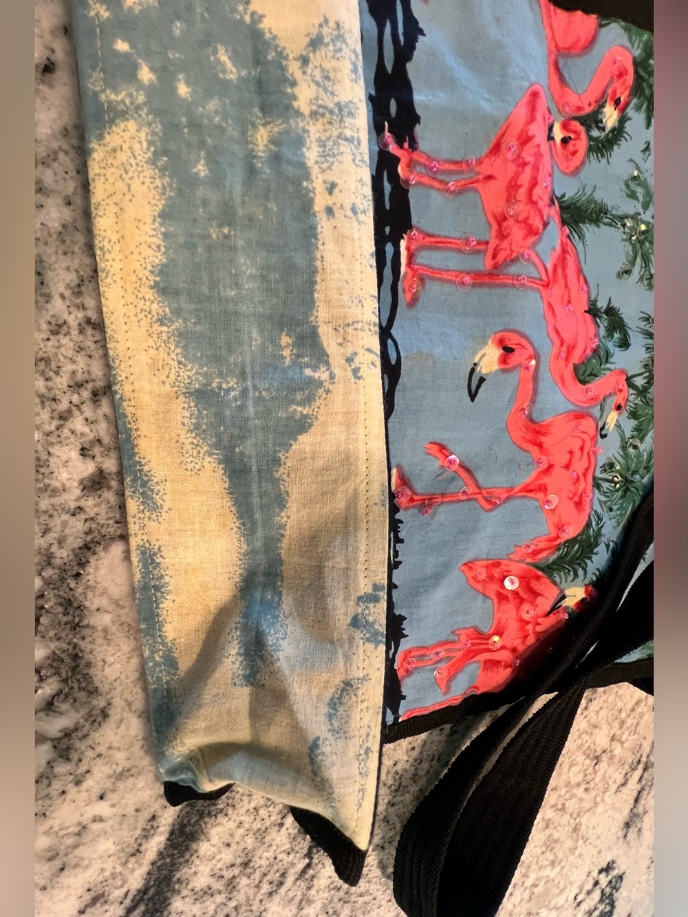 Beach 🦩Flamingo Tote Bag- Sequin Embellishment on one side, Strong straps - Picture 7 of 12